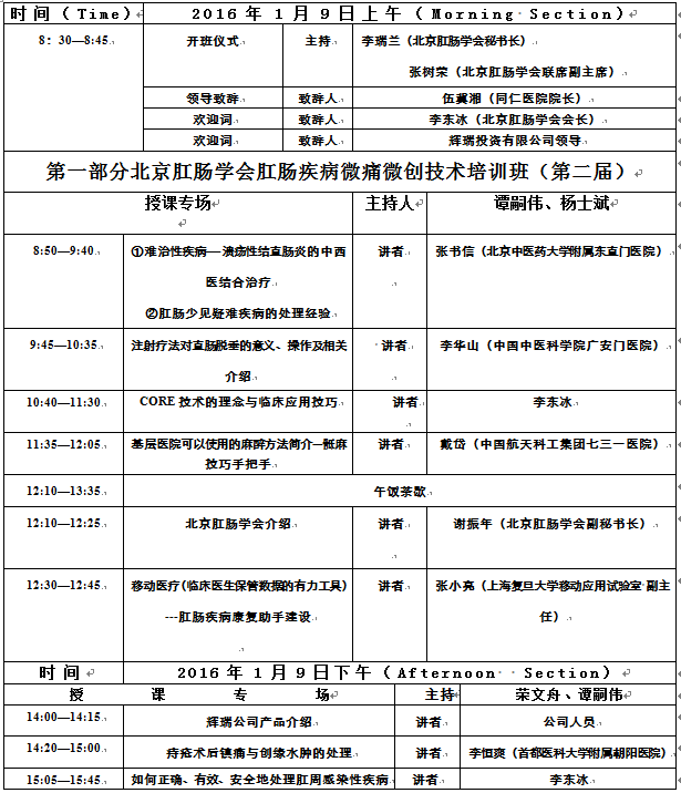 第二轮通知：肛肠疾病微痛微创技术培训班（第二届）暨2015年年会